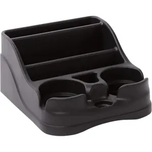 Small Center Console for Cars, Trucks, Minivans, SUVs, Vehicle Organizer, Cup Holders, Recycled Plastic, Made in USA (Black) gmc 3500 hd 2007 _ 2018 automotive  goods compact  phone  holder