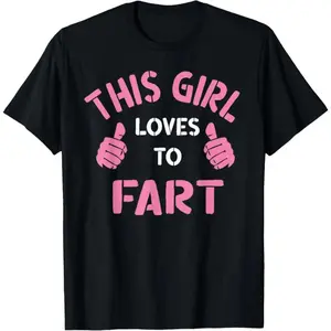 💨 Cotton Vintage Funny Sarcastic T-Shirt – "This Girl Loves To Fart" Graphic Tee, Unisex Short Sleeve, Soft Comfortable Crew Neck, Casual Everyday Outfit, Men & Women S-3XL, Trendy Meme Shirt, Gift for Friends