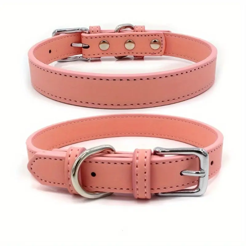 Stylish Leather Pet Collar Necklace - Perfect for Dogs & Cats of All Sizes!