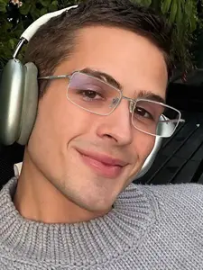 Men's Narrow Frame Square Glasses, Ultra-Light Thin Frame Design, Clear Transparent Lenses, No Pressure Comfort, Business Commute Use