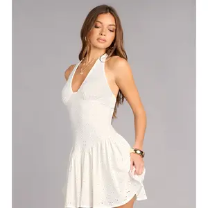 Sunny Day Invites Eyelet Knit Skater Dress