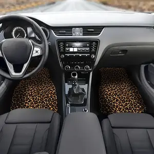 Leopard Print Car Floor Mat, Car Interior Decoration Accessories, Universal Car Front & Rear Floor Mat, Easy To Clean, Perfect Car Interior Protector, Car Mats, Car Interior Accessory
