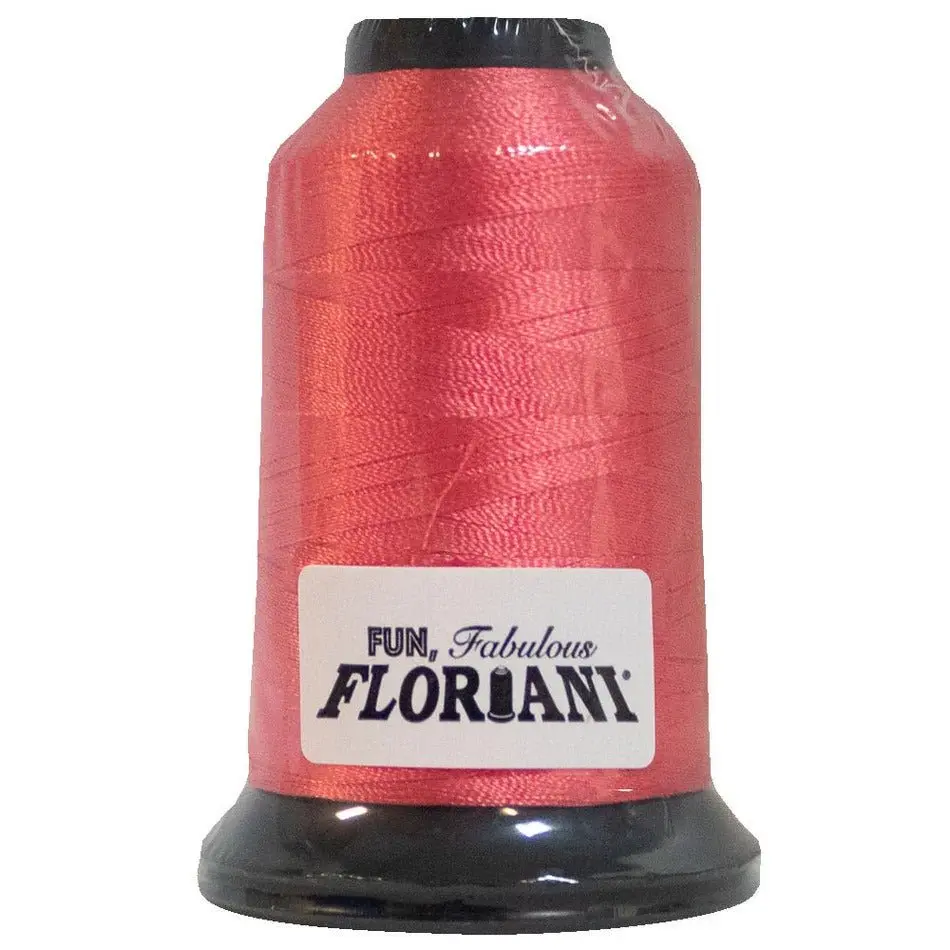 Floriani Polyester Embroidery Thread - 40 Wt, 1000M/1100Yds, Begonia PF1083, Dependable Color Consistency, Rich Color Payoff, Clean Stitch Definition - Ideal for Sewists, Monograms, Custom Orders