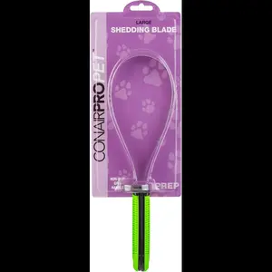 Dual-Sided Shedding Blade with Stainless Steel Blade De-Shedding Tool for All Dog Coat Types - Soft Touch Grip, Burgundy