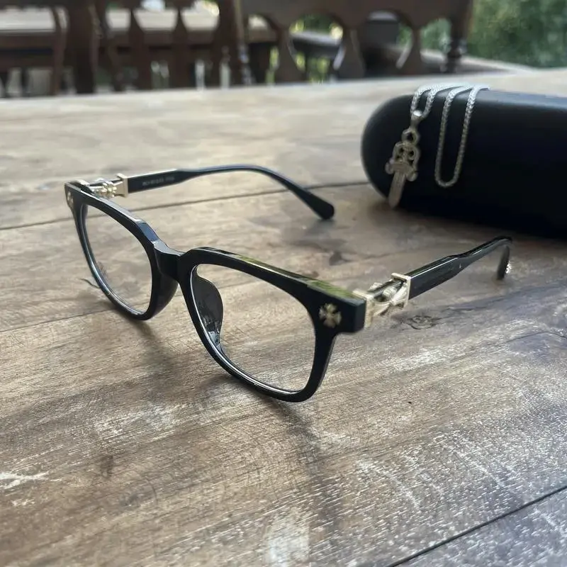 Men's Solid Metal Square Statement Frame Glasses - Blue Light Blocking Flat Lenses, Black-Gold/Clear-Silver Non-Prescription Casual All-Season Fashion Eyewear, Black and Gold Non-Prescription Glasses, All-Season Wear, Aftermarket Non-Prescription Glasses