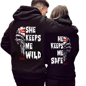 Peterbilt Couple Hoodie For Trucker, She Keeps Me Wild & He Keeps Me Safe Matching Hoodies, Trucker Couple Gift, Romantic Hoodie Outfit, Gift For Husband Wife, Couple Gift