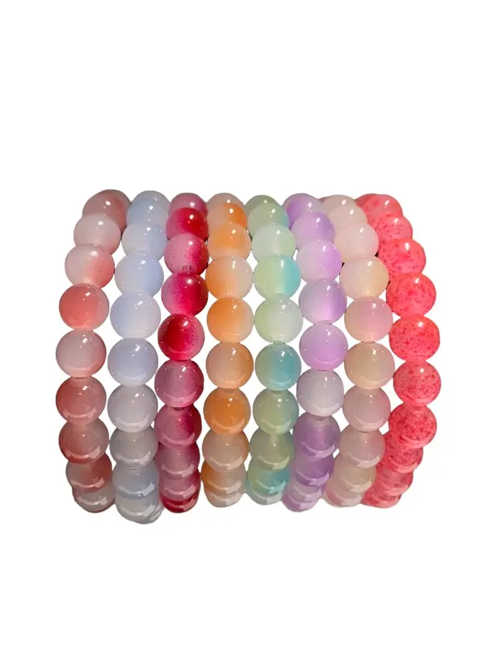 Beaded Bracelets | 8mm beads | pick your color | high quality natural glass beaded bracelet | long-lasting | stretchy bracelets |