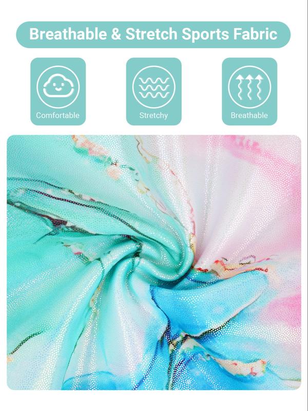 Gymnastics Leotards for Girls, Sparkly Dance Unitards with Shorts Ballet Biketards Outfit for 3-12 Years