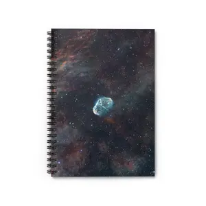 Spiral Notebook, Crescent Nebula Astronomy Photo, Lined Journal, Space Lover Gift, Celestial Stationery