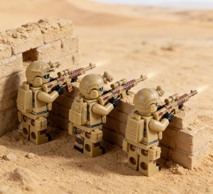 6 PCS Wolf Warrior Special Forces Squad  Set - Compatible Building Blocks Military Minifigures, Commando Army Men, Small Bricks STEM Toy for Boys