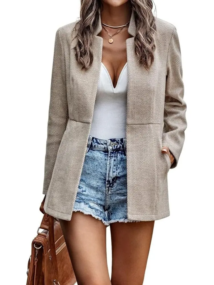 Loveimgs Women's Tailored Work Blazer Jacket, Open Front Long Sleeve Business Casual Style
