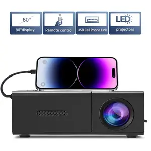 Portable Mini Projector With Full HD 1080P Support - Compatible With IOS, For Android, Windows & More - Includes Remote Control, Ideal For Smartphones, PS4, USB Devices.