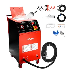 VEVOR Dry Ice Blasting Machine, 16.5LBS (7.5KG) Capacity Dry Ice Cleaning Machine with 4 Nozzles, Adjustable Pressure Dry Ice Amount, Movable Blaster Cleaner for Auto Ship Aviation Chemical, 120V