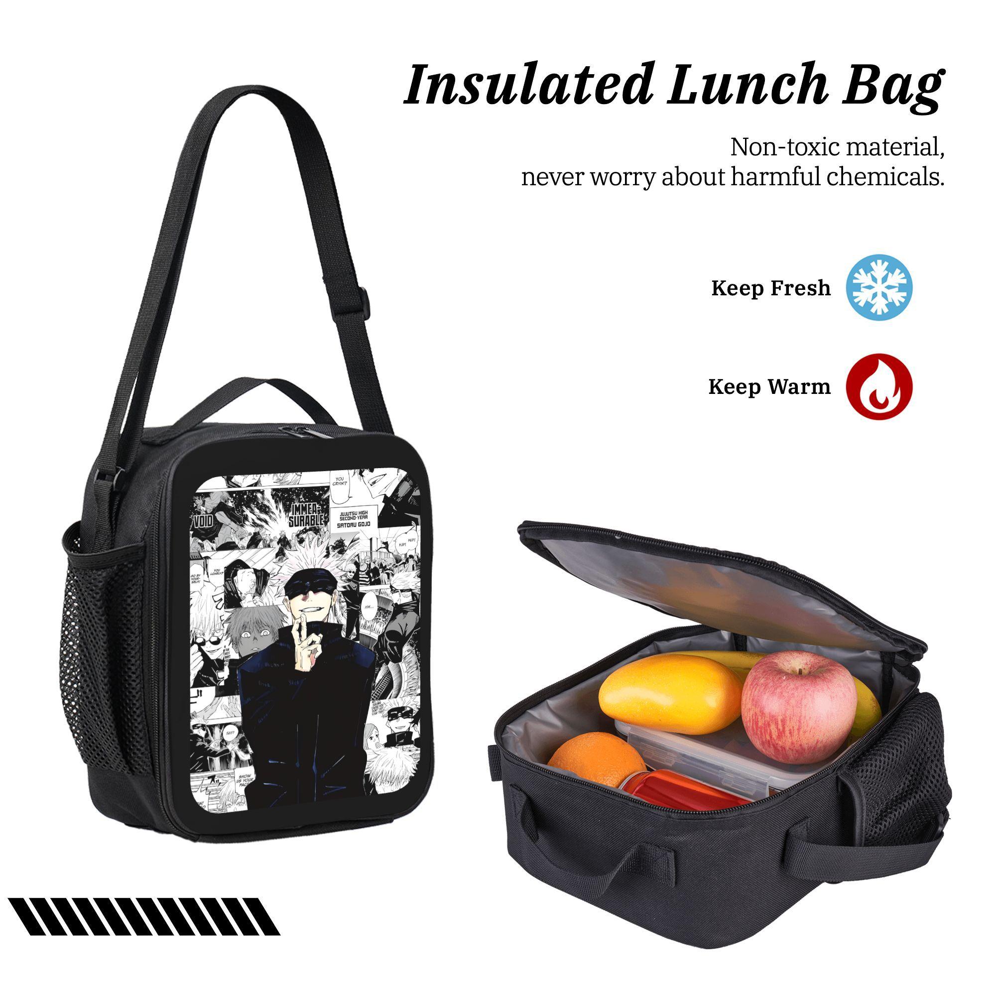 3Pcs Set Anime Gojo Satoru Backpack School Travel Casual Daily Student Laptop Bag Pencil Case Lunch Bag Set Lightweight Comfortable Teen Kids Fans Gift