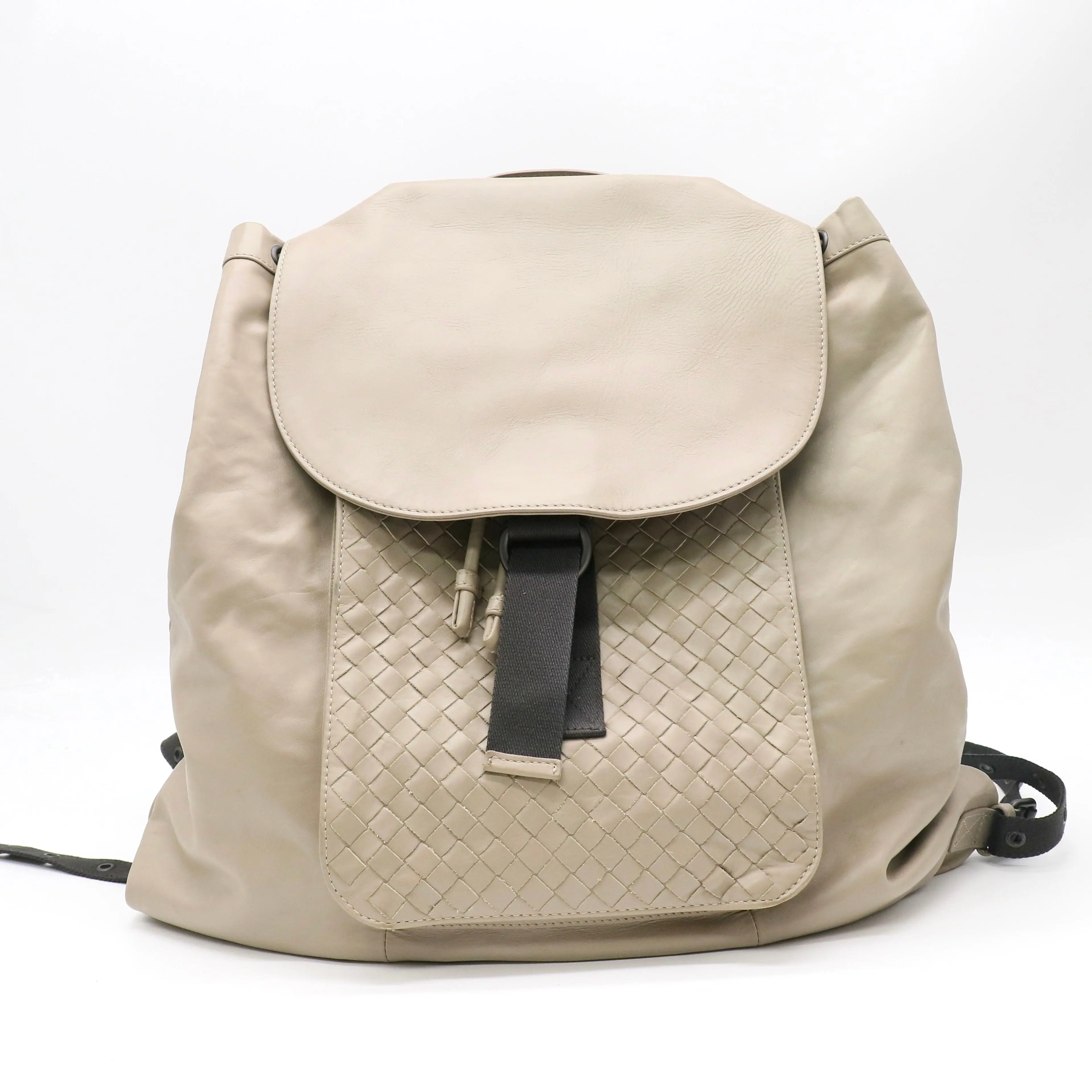 Pre-owned BOTTEGA VENETA Leather Backpacks Intrecciato Flap Backpack twins LDJ5085