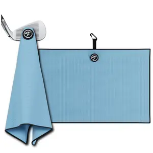 Fore Show Magnetic Golf Towel (Light Blue) Waffle Microfiber with Magnet for Golf Bags, Carts & Clubs - 24” x 16” Funny Golf Gift Accessory For Men