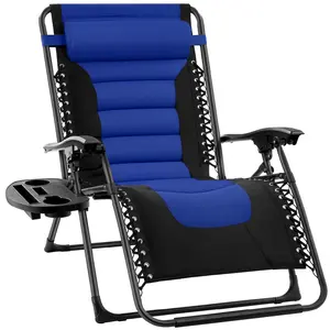 Best Choice Products Oversized Padded Zero Gravity Chair, Folding Outdoor Patio Recliner w/ Side Tray Best Choice Products Oversized Padded Zero Gravity Chair, Folding Outdoor Patio Recliner w/ Side Tray