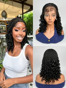14-Inch Full Lace Braided Wig for Women, Elegant Braided Texture, High-End Breathable Heat-Resistant Material, All Seasons Wear