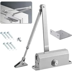 Automatic Door Closer,Adjustable Closing Speed Door Closer for 55-100 lbs Residential and Commercial Light Doors,with Installation Video EN1154 Certification