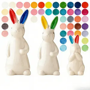 Rabbit themed home decoration, colorful and cute ceramic decorations for new house entrances, party decorations, Easter, Thanksgiving, Christmas, and gifts for family, loved ones, and friends