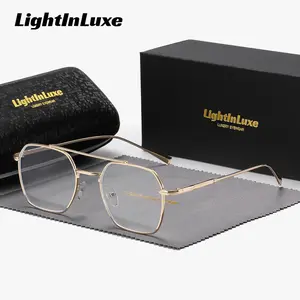 LightInLuxe Unisex stylish Full Frame Clear Glasses Outdoor Casual Square Anti-Blue Light plano Glasses