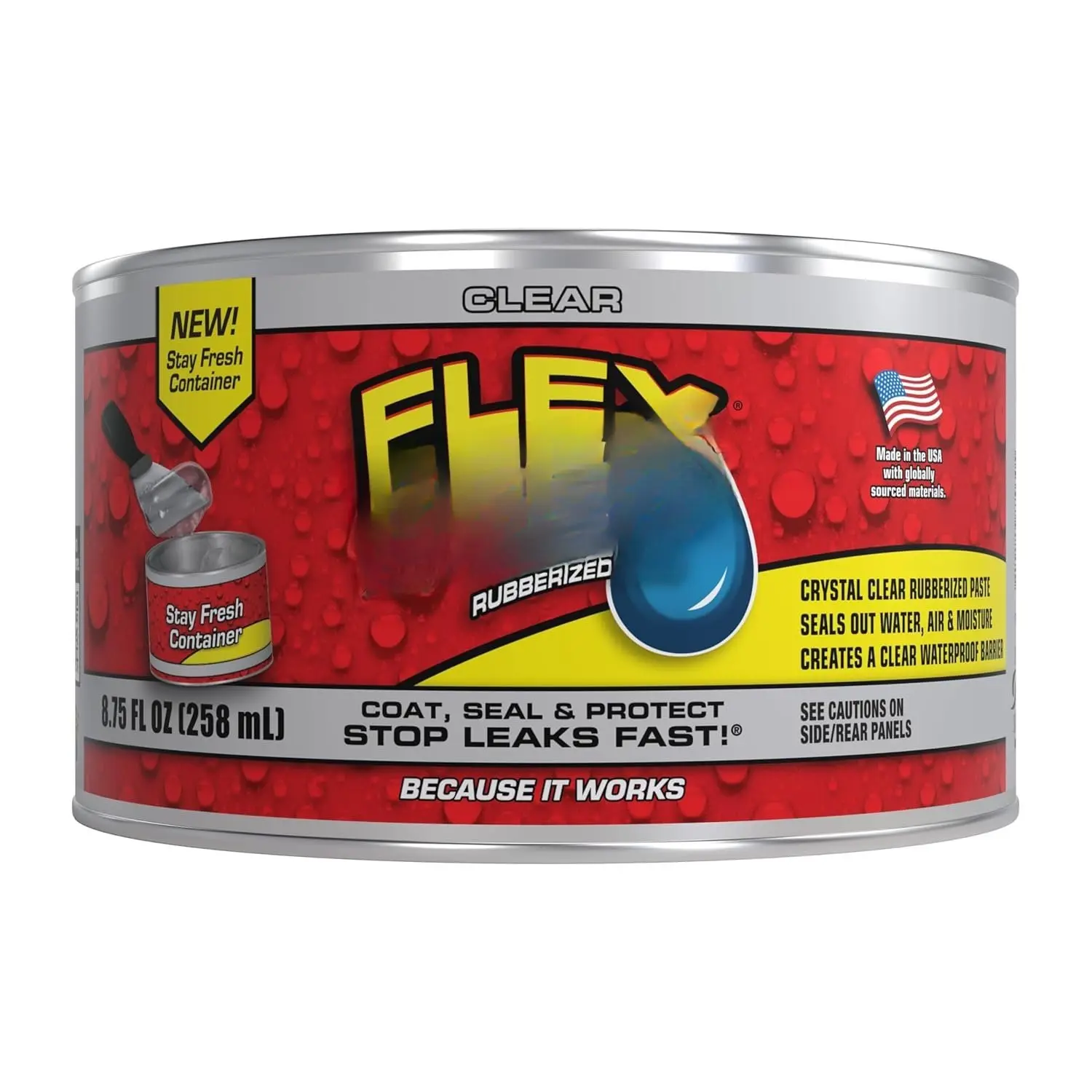 ,  Paintable Putty, Spackle Sealant, Fill Gaps Cracks Holes - Block Out Water and Air - UV Resistant - Walls, Drywall, EPDM, Concrete, Roof, RV Repairs, Clear, Half-Quart