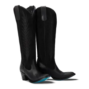 Jentry Knee High Boot - Jet Black & Soft Black Suede