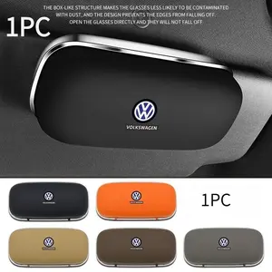 Volkswagen Car Logo Sun Visor Sunglasses Eyeglass Case, Glasses Clip Accessories, Key Shell Holder, Clamp Style Storage Box