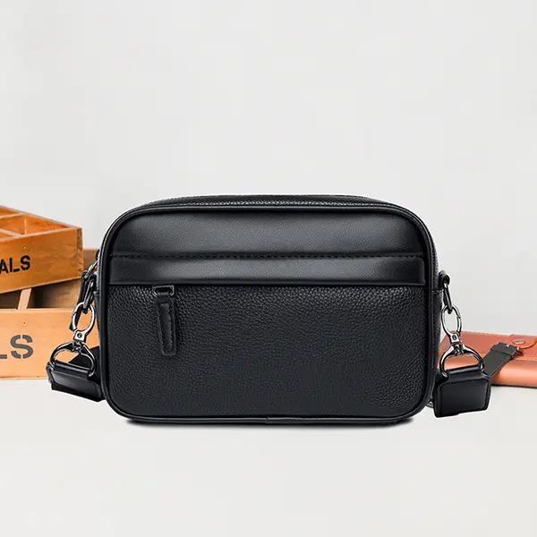 Men's Slanted Shoulder Bag, Men's Bag with Side Pocket, Crossbody Bag, Single-Shoulder Bag, Small Item Pouch, Multi-Functional. Suitable for Commuting and Leisure, Minimalist Style. An Ideal Gift for Men. Men Gifts Flat Sling Bag