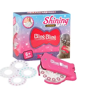 Hair Gem Stamper, Hair Bedazzler Kit With Rhinestones, Quick Hair Gems Machine, Bling Bling Jewels Hair Glitter Stamp Gems, Diamonds Stapler Tool For Hair, 12 Pcs 180 Gems Fashion (pink)
