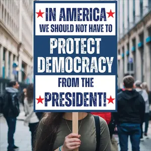 No Kings In America Protest Sign, Protect Democracy, Anti Trump Sign, Political Activist Poster, Rally Sign, Resist Fascism, Antifa