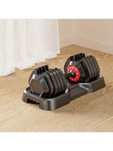 Adjustable Dumbbell Set, 10 In 1 Free Dumbbell For Men And Women, Black Dumbbell For Home Gym, Full Body Workout Fitness, Fast Adjust By Turning Handle 10 Gears55 LB