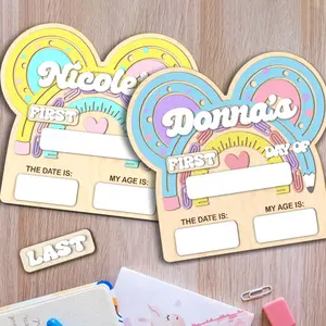 Personalized Mouse First Day School Sign , Custom Rainbow First Day of School Sign, School Milestone Board, Back to school gift