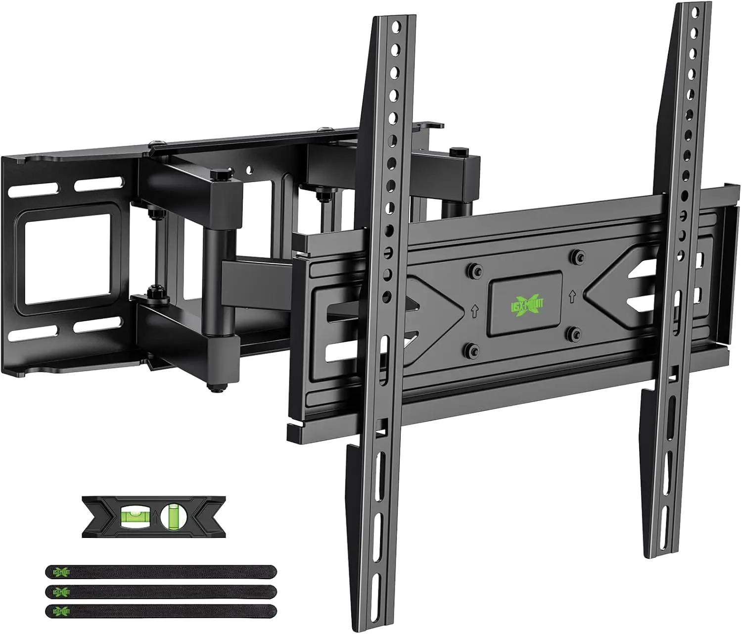 Full Motion TV Wall Mount for Most 32-70 inch TVs up to 99 lbs, Wall Mount Bracket with Dual Articulating Arms, Swivel, Tilt, Max VESA 400x400mm, TV Mount Fits 12"/16" Wood Studs