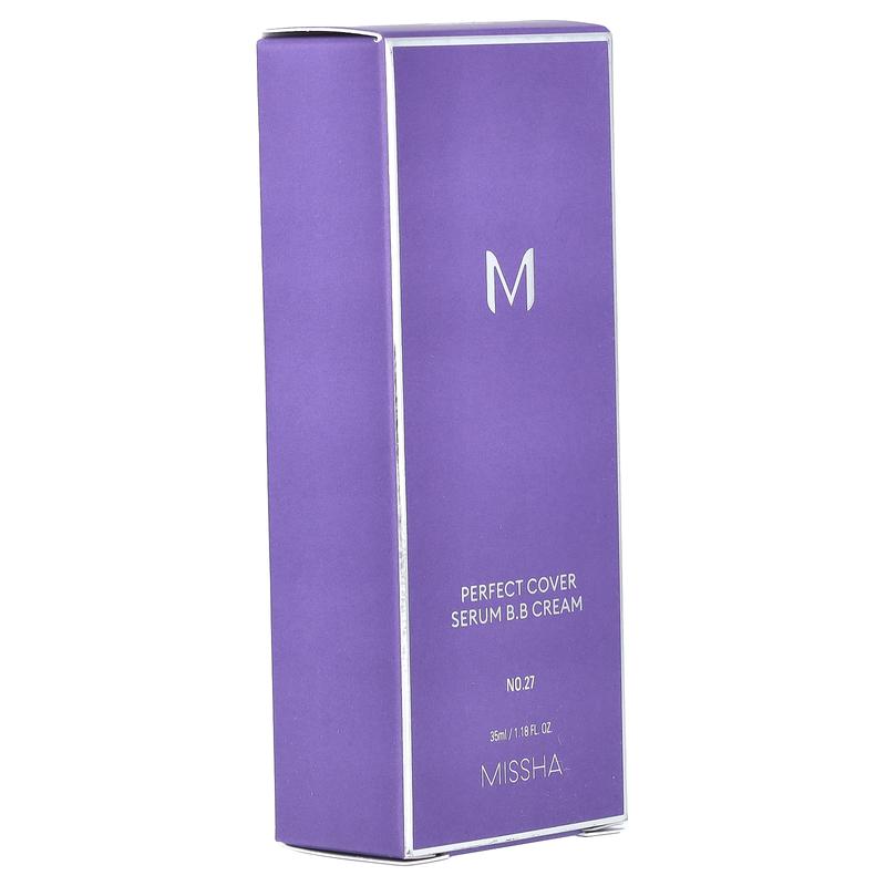 Missha Perfect Cover Serum B.B Cream, No. 27 Honey Beige, 1.18 fl oz (35 ml)