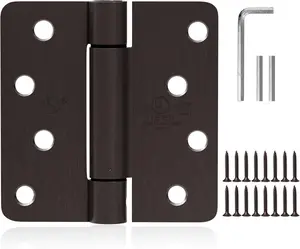 3 count Self Closing Door Hinge 4 inch Oil Rubbed Bronze Auto Close Hinges Adjustable 4 x 4 Inch Spring Hinges Door Closer Hinge 1/4" Radius Corner Commercial Auto Self-Closing Hinge