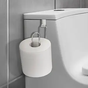 1pc Multifunctional Toilet Paper Holder - Space-Saving Hanging Rack for Bathroom Roll Paper, Towel, and Accessories, Bathroom Supplies - Easy Installation, Rust-Resistant, and Compact Design for Small Bathrooms