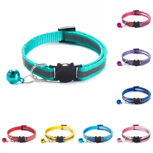 Collar - New Colors Reflective Breakaway Cat Collar Neck Ring Necklace Bell Pet Products Safety Elastic Adjustable With Soft Material 1PC pet accessory cribbing collars pet collar cat collar dog