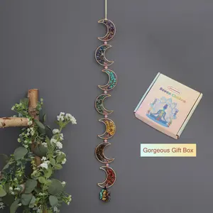 7 Chakra Crystal Hanging Decoration, Handmade Stone Tree of Life, Natural Gemstone Home Wall Hanging Decoration, Room Living Room Courtyard Hanging Decoration, Birthday Gifts