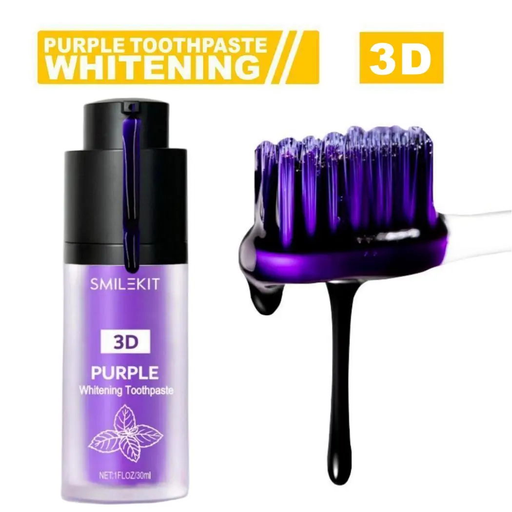 Mint Flavor, Purple Whitening Toothpaste, Xylitol Toothpaste, Deep Cleaning, Mild and Spicy, Fresh Breath, Oral Cleaning Whitening Toothpaste, Oral Cleansing Dental Care Toothpaste, Oral Hygiene Products