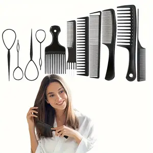 11 Piece Women Hair Comb Set Professional Barber Combs Curly Hair Styling Comb for All Hair Types Styles Fashion Accessories