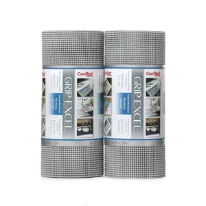 Grip Excel 2pk 12"x20' Cool Gray: Non-Adhesive Shelf Liners for Kitchen, Cabinets, Drawers, Storage, 240" Length