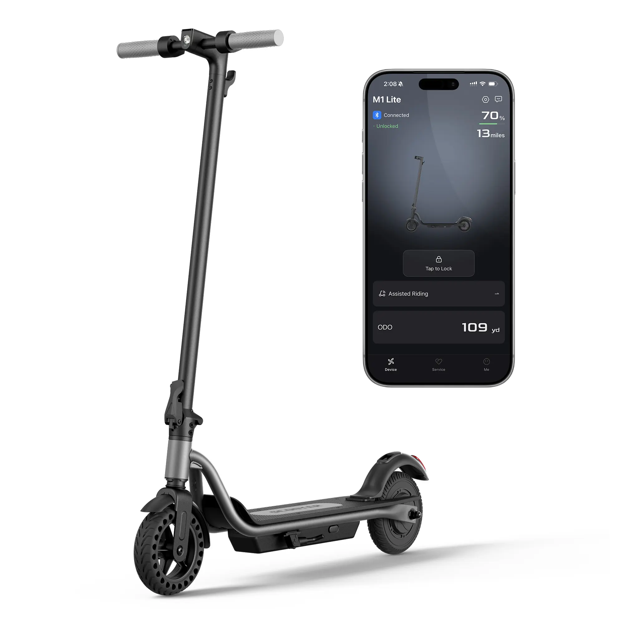 Megawheels 2026 New Unisex Foldable Electric Commuter Scooter for Commuting - 500W Peak Motor, 19 mi Range, 8" Solid Tires, APP Control, 28.55lbs Lightweight, Compact Fold, Budget E-Scooter
