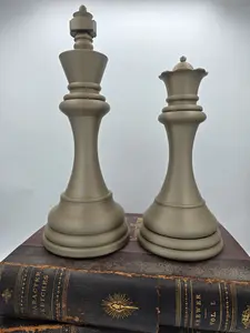 Majestic Monarch Pair – King & Queen Chess Piece Decor - Wedding Decor - Table Display Modern High End