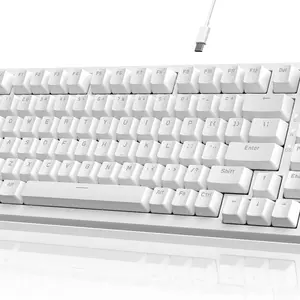 AJAZZ 75% Layout Wired Mechanical Keyboard, Hot Swap Keyboard, 82 Key Gaming Keyboard AK820 Multimedia Wheel Key Backlit Full Key Hot Plug Gasket Structure Ergonomic Office Keyboard Supports Multi System Suitable for Gaming and Office