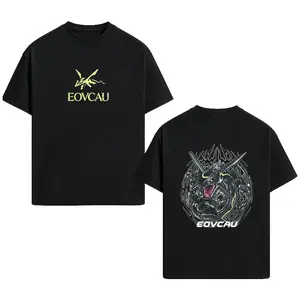 [EOVCAU]Men's Summer Short-Sleeve Round-Neck T-Shirt，Rayquaza Vintage Unisex Oversize Anime Manga Acid Washed Cotton T-shirt,anime lover outfits men Clothes Menswear loungewear T-shirt，American Casual Short Sleeve Tee，Gift For Anime Fans