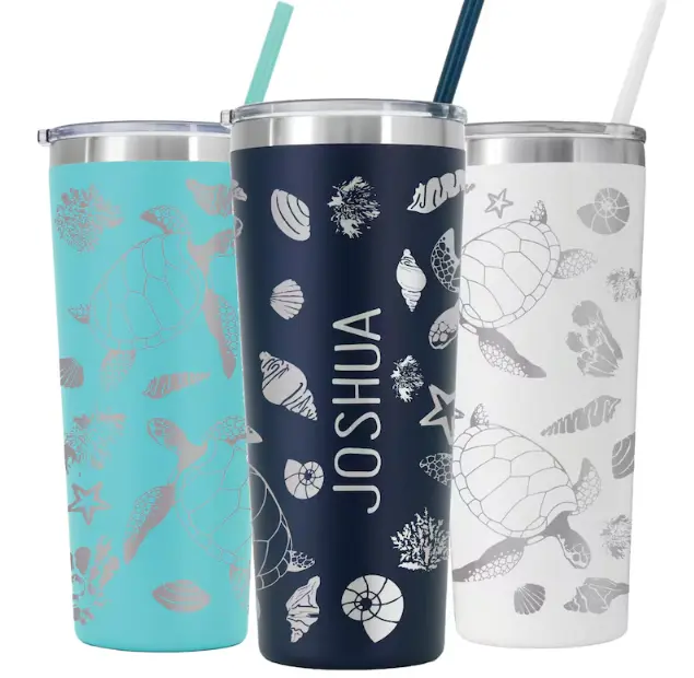 AVITO 24 oz Personalized Sea Life Tumbler, Lead-Free Mug, Vacation Gift,  Laser Engraved, Sea Turtle Gifts - Flasks, Drinkware - TikTok Shop