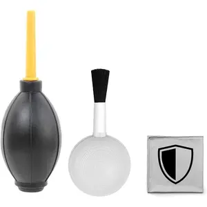 Dust Cleaner Kit  Cleaning Air Blower + Soft Brush Blower for Camera & Camcorder, Lens, LCD Screens, etc + Microfiber Cloth