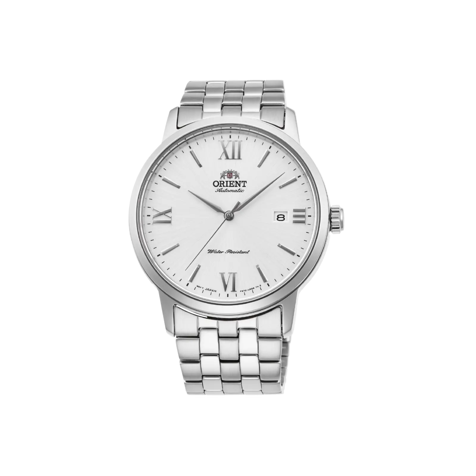 Orient Symphony IV Men's Classic Automatic Dress Watch, Elegant Stainless Steel Case with White Dial, Sapphire Crystal, 41.6mm, 50m Water Resistant, Business Fashion Watches, Elegant Watch