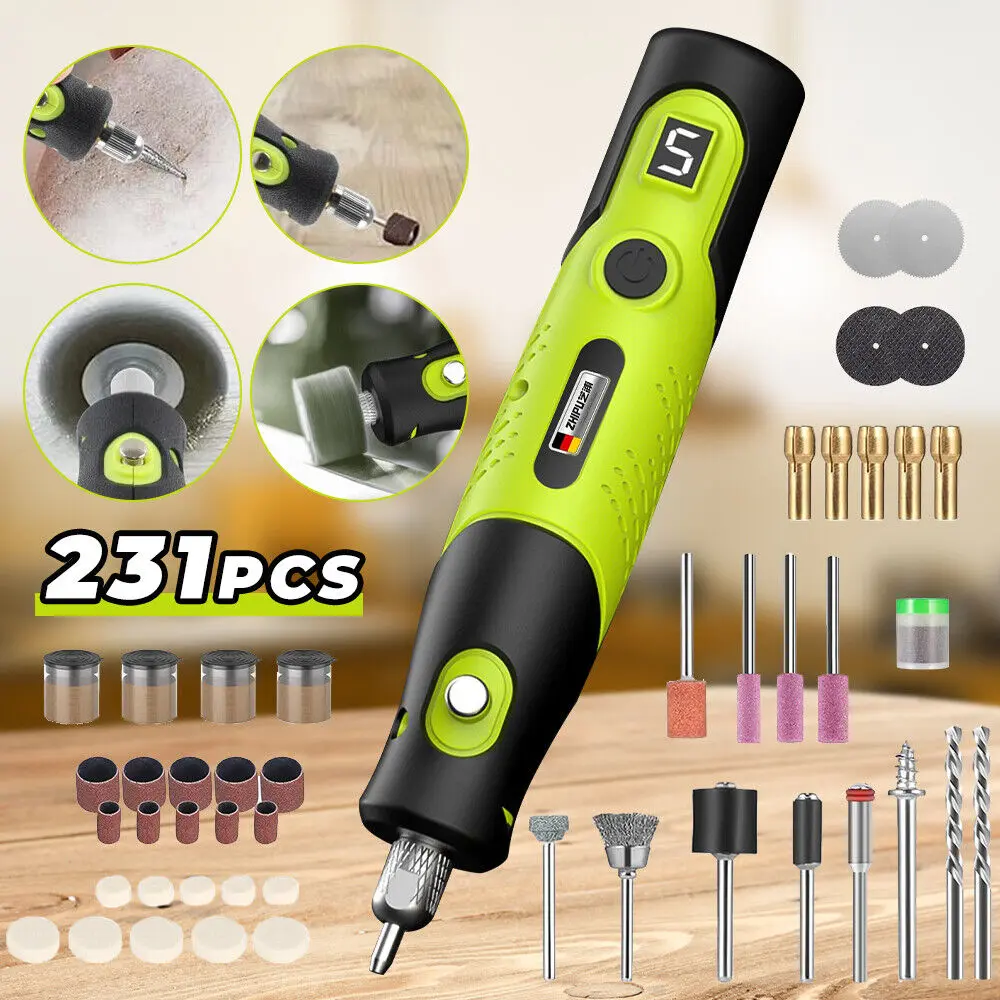 Mini Grinder Rotary Tool Polishing Drill Kit Variable Speed 231pcs Accessories